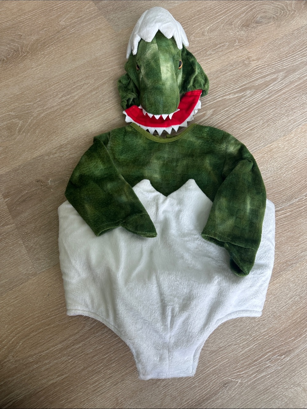 Pottery Barn Kids Dino Egg Halloween Costume 12-24 Months Green Dinosaur